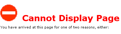"Cannot Daiplay Page" error
